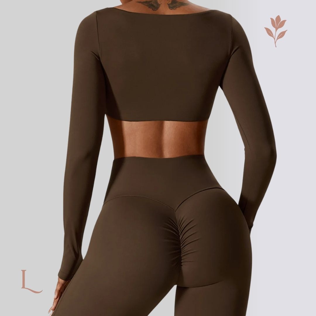 Conjunto Dry Fit Manga Longa – Performance, Leveza & Estilo Atemporal Marrom