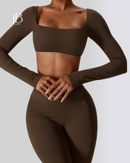 Top Dry Fit Manga Longa Essential Marrom