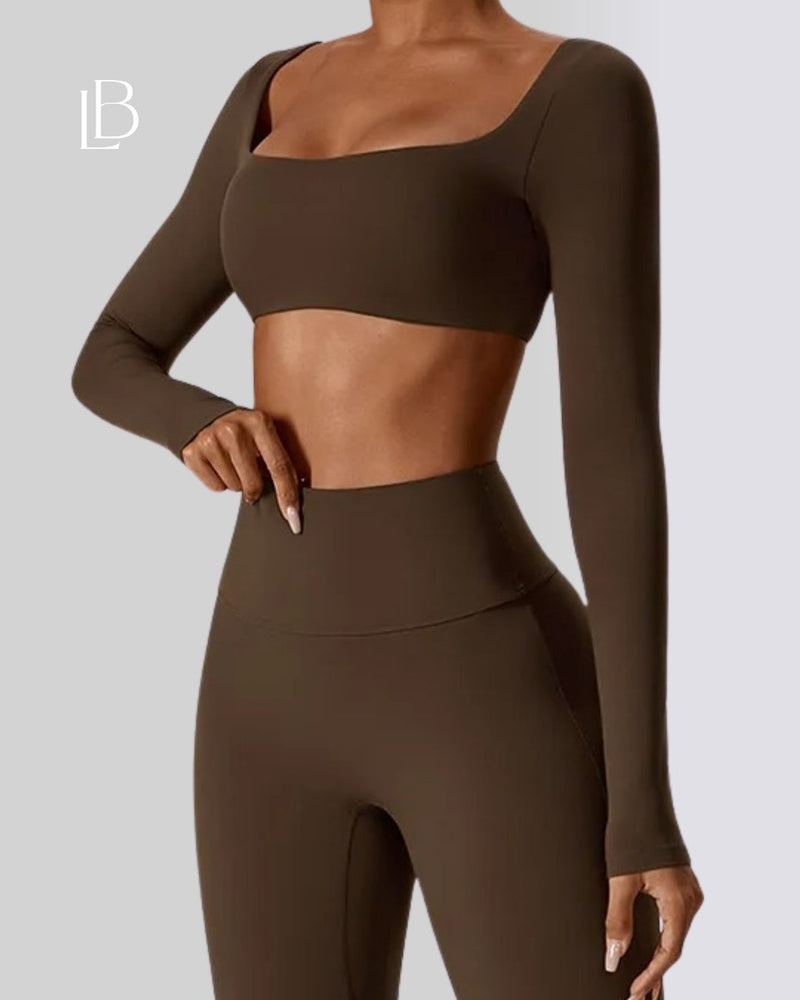 Top Dry Fit Manga Longa Essential Marrom