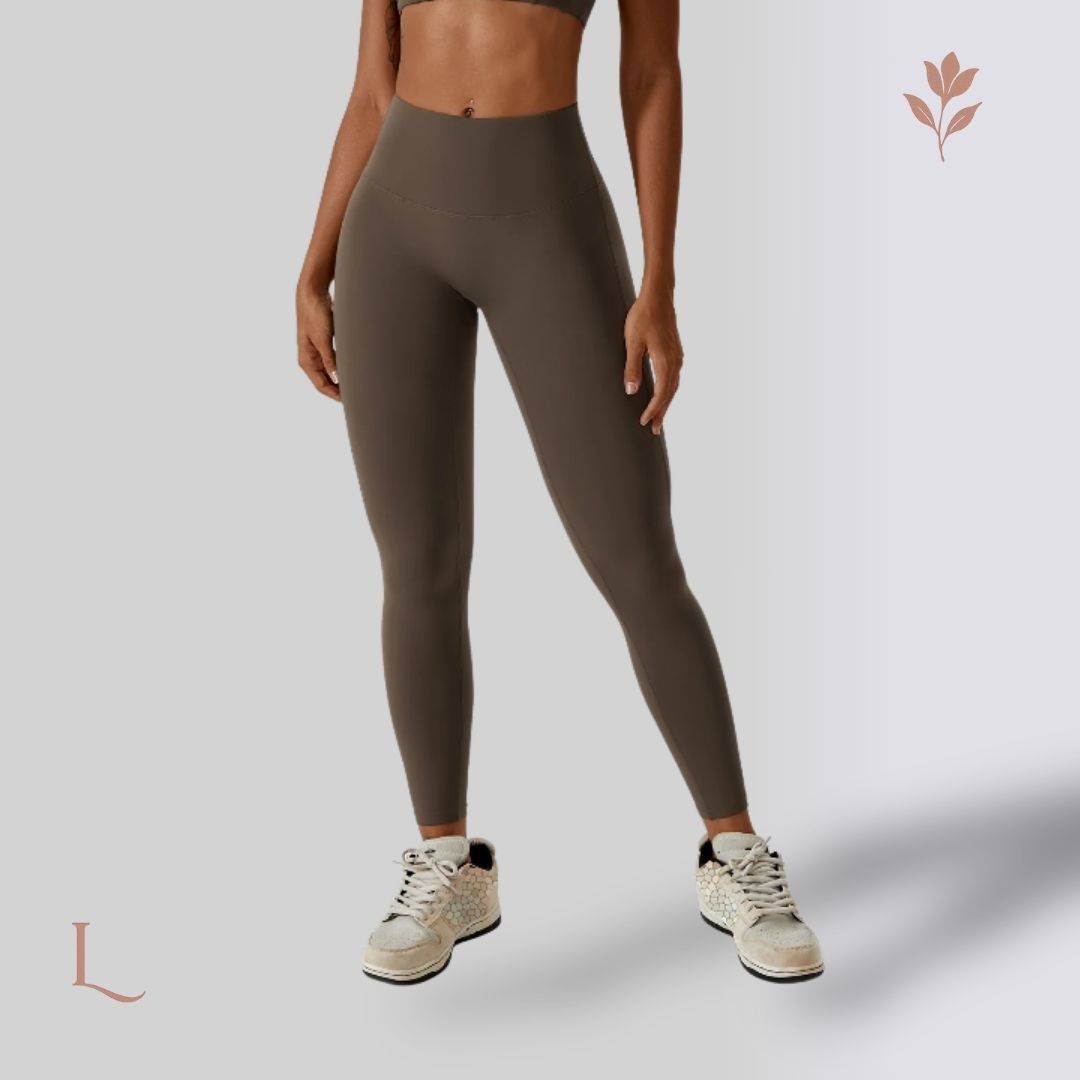 Legging Feminina Cintura Alta – Flexibilidade, Estilo e Sustentação Marrom