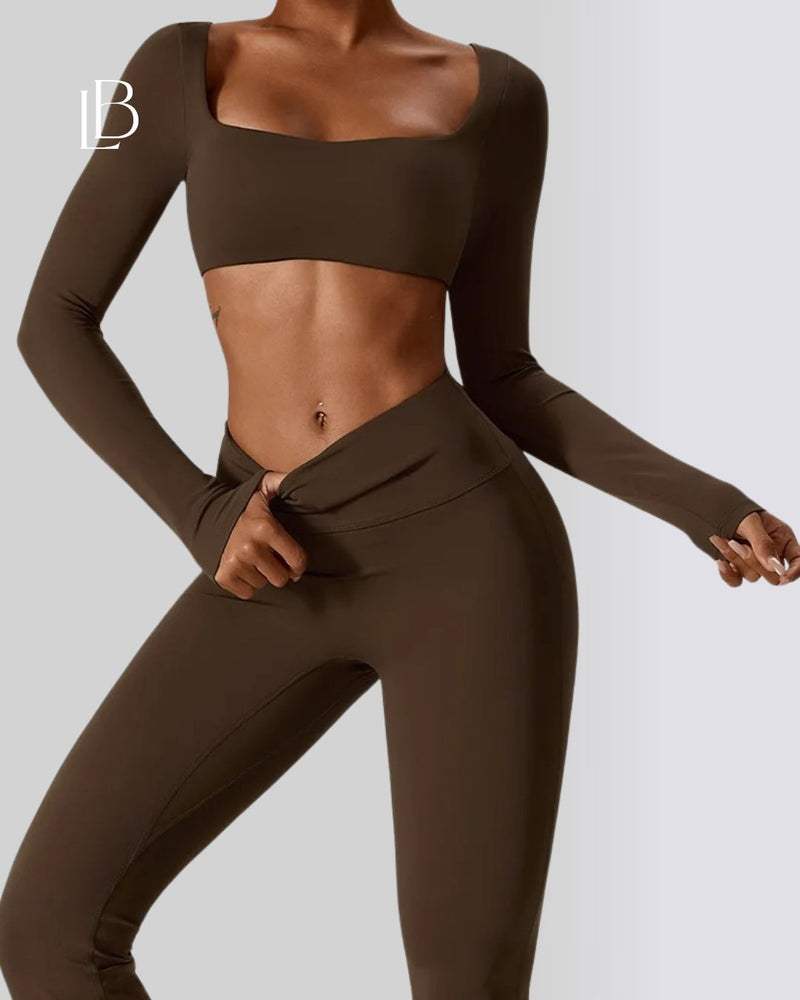 Top Dry Fit Manga Longa Essential Marrom
