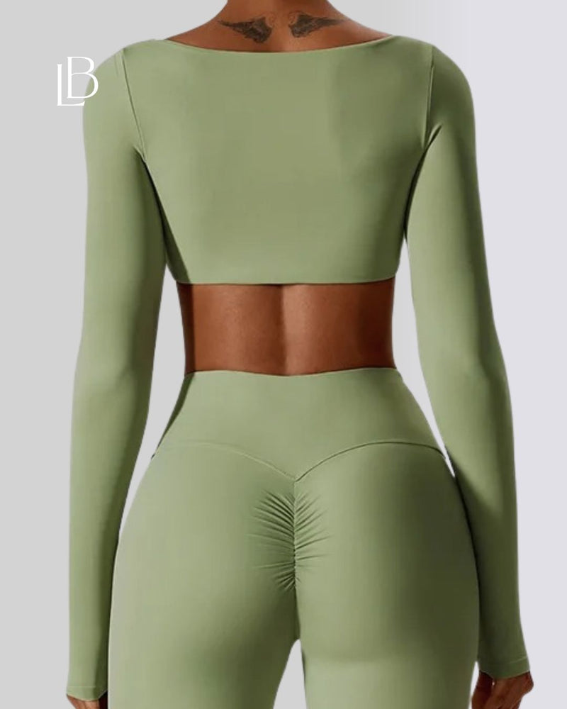 Top Dry Fit Manga Longa Essential Verde