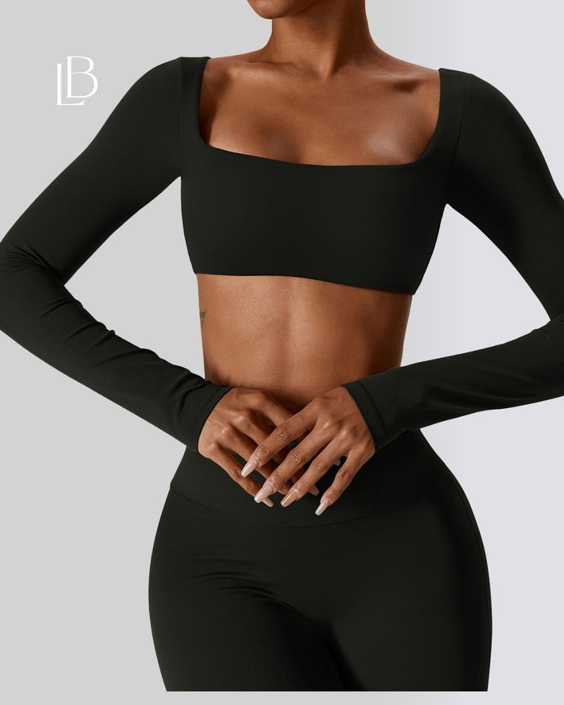 Top Dry Fit Manga Longa Essential Preto