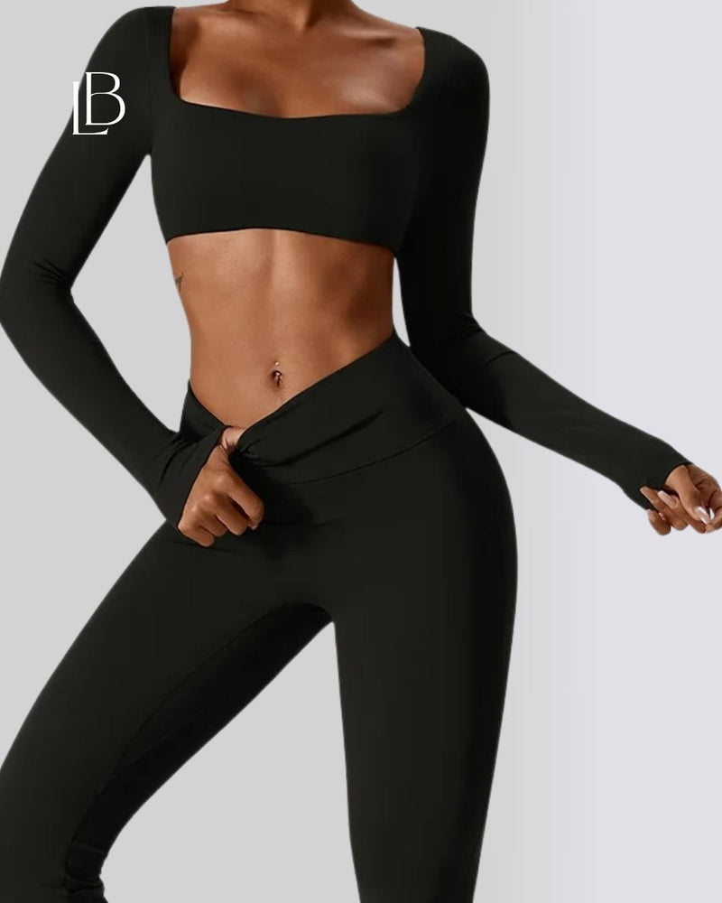Top Dry Fit Manga Longa Essential Preto
