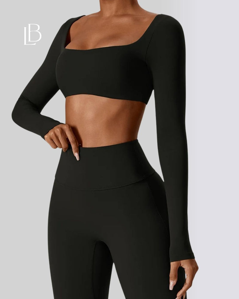 Top Dry Fit Manga Longa Essential Preto