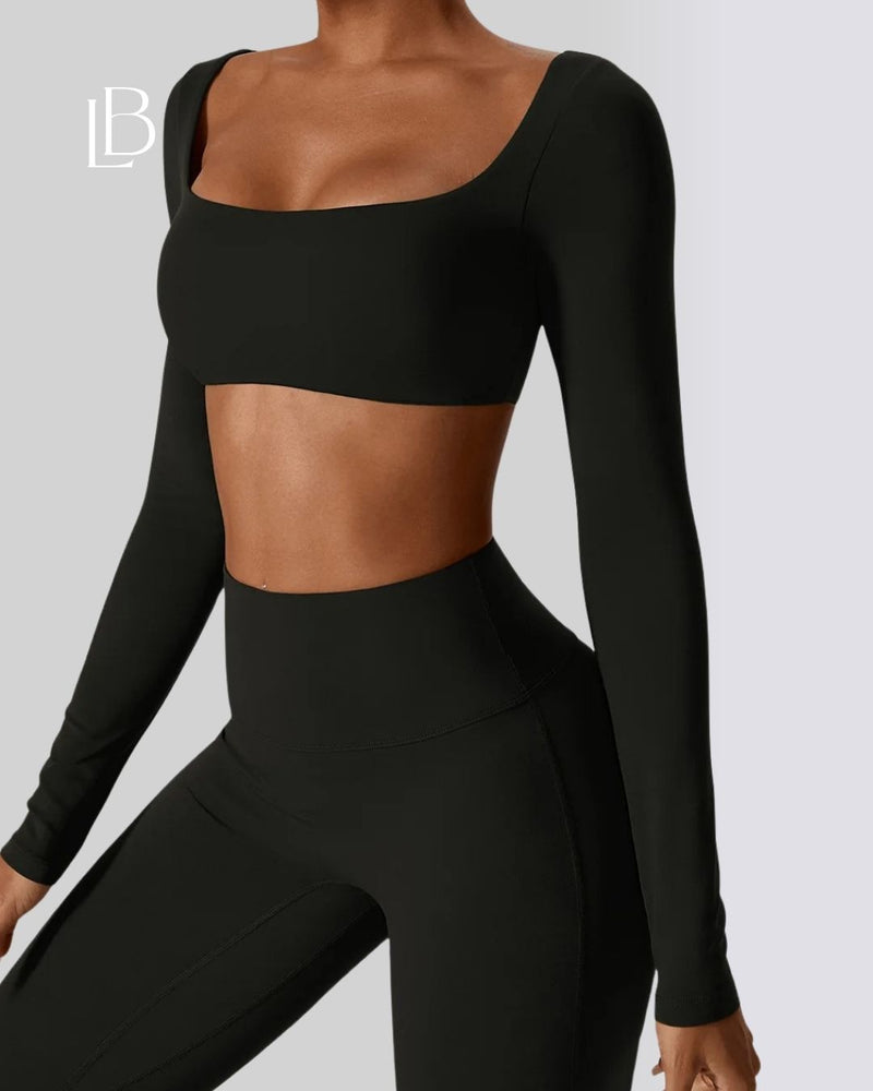 Top Dry Fit Manga Longa Essential Preto