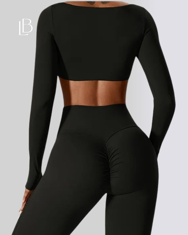 Top Dry Fit Manga Longa Essential Preto