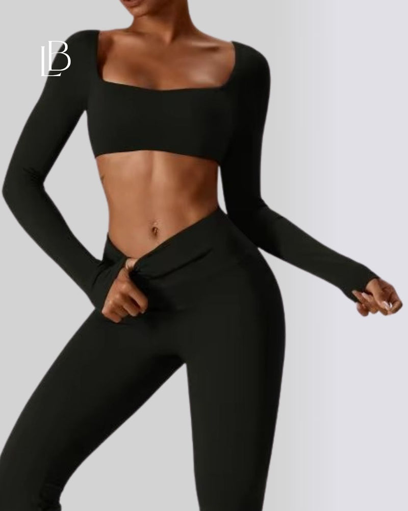 Top Dry Fit Manga Longa Essential Preto