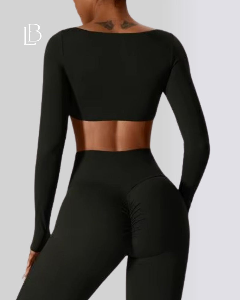 Top Dry Fit Manga Longa Essential Preto