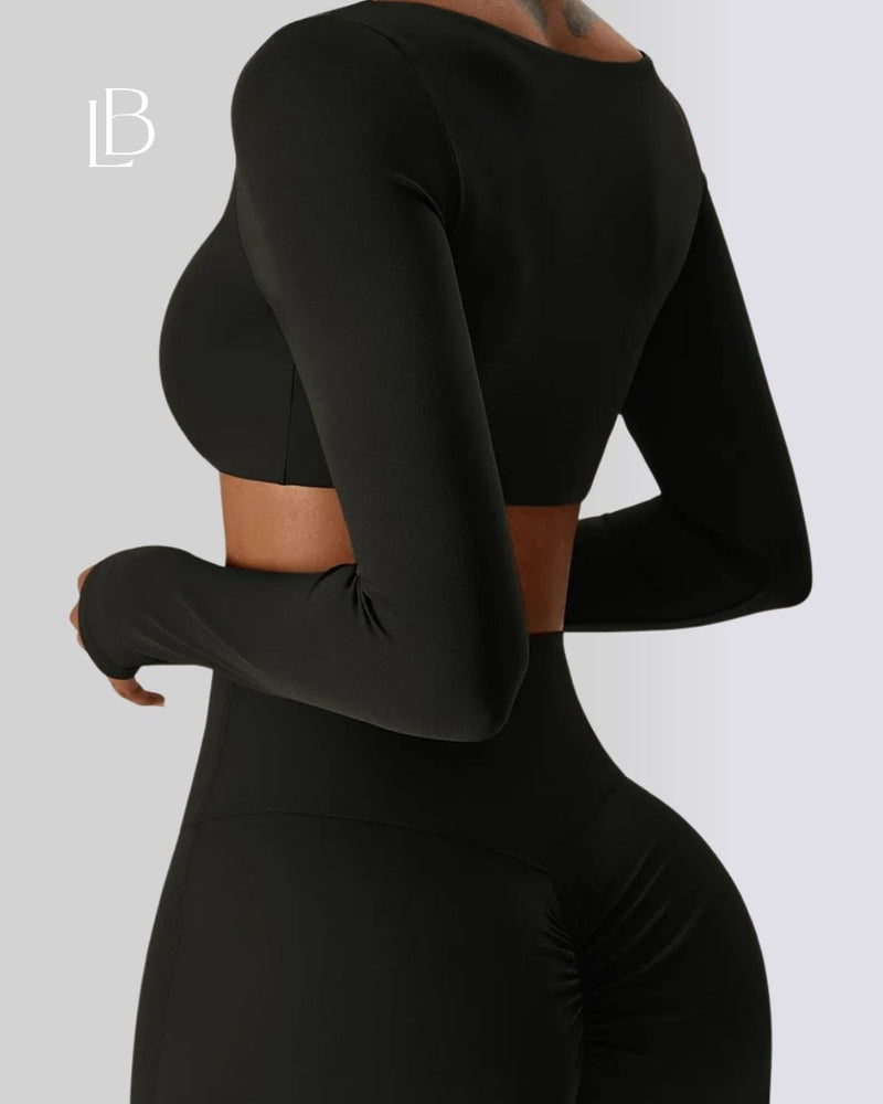 Top Dry Fit Manga Longa Essential Preto