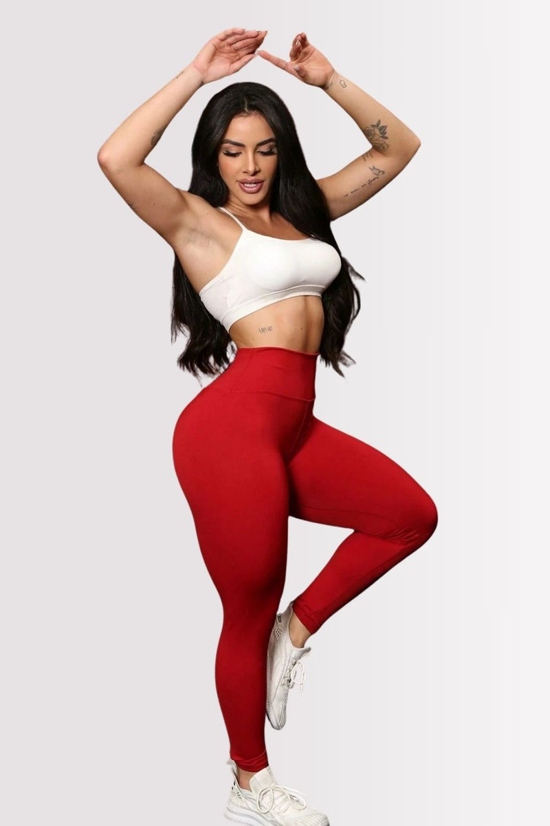 Calça Legging Basic Cintura Alta Vermelho