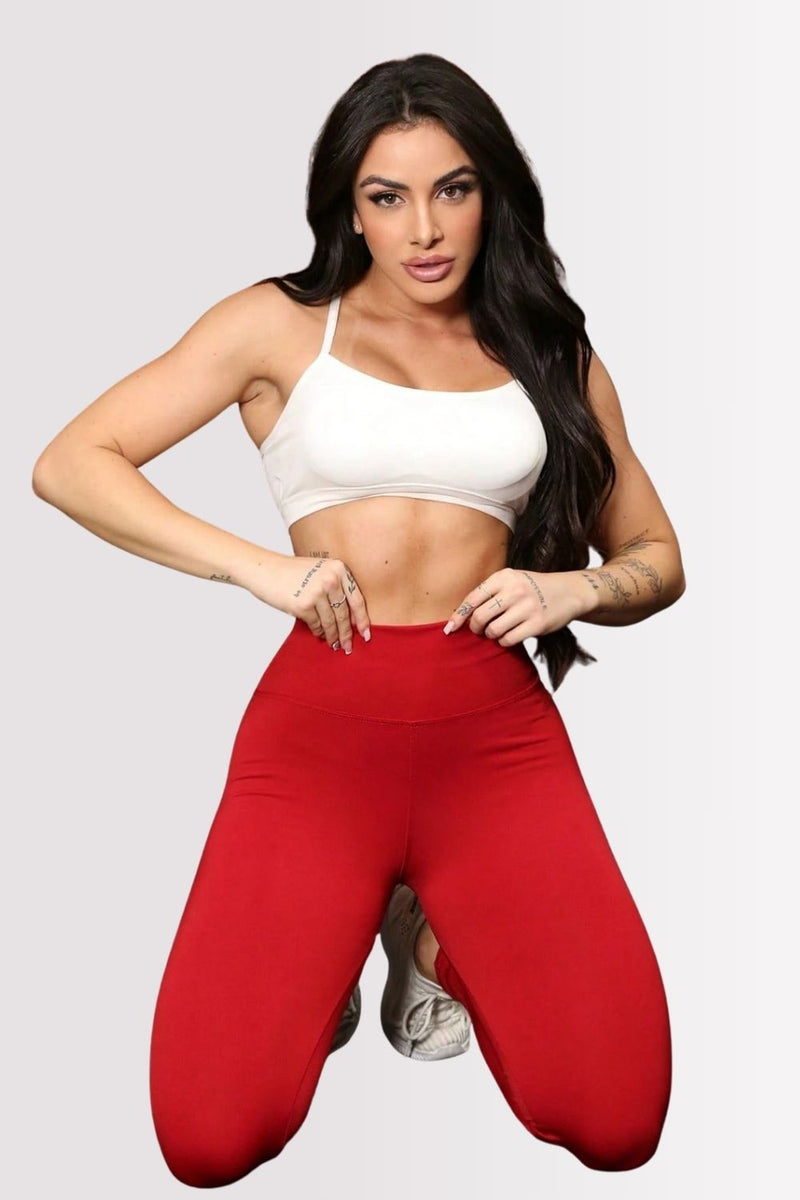 Calça Legging Basic Cintura Alta Vermelho