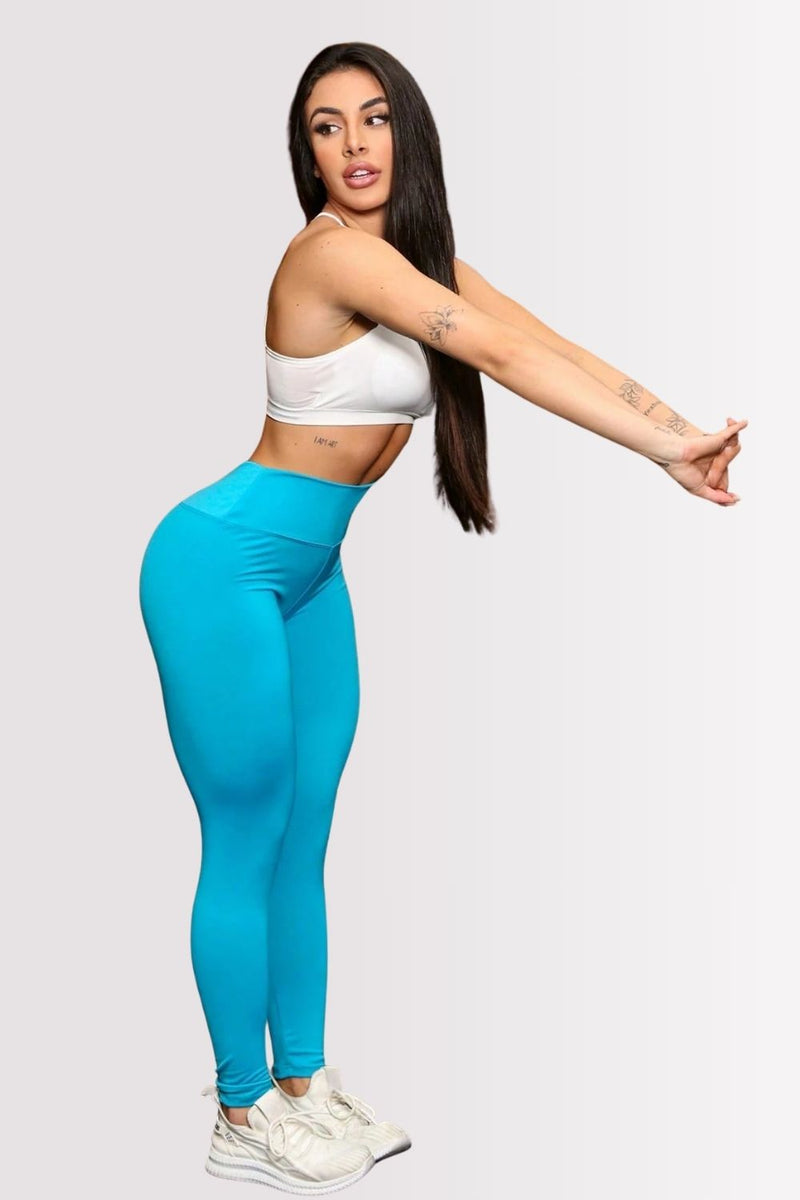 Calça Legging Basic Cintura Alta Céu Azul