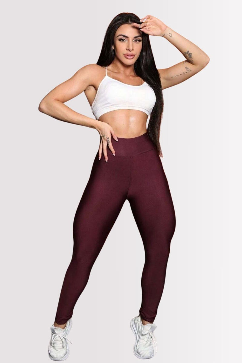 Calça Legging Basic Cintura Alta Vinho