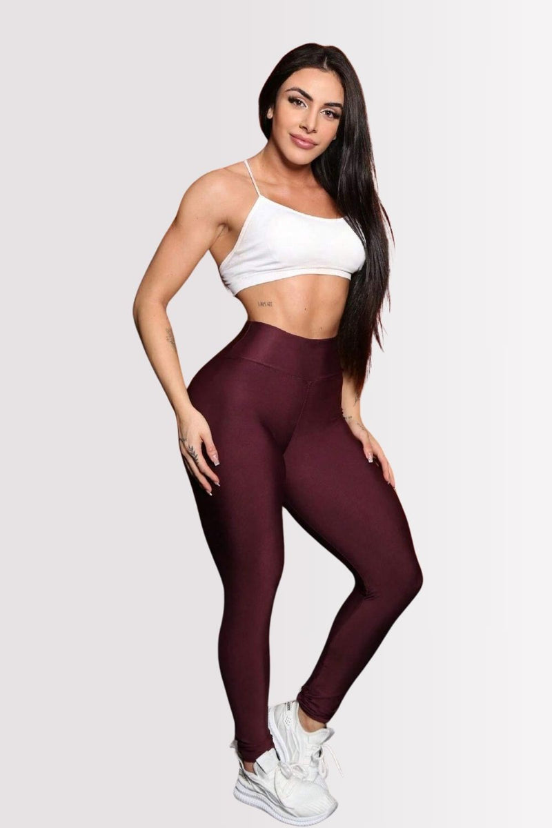 Calça Legging Basic Cintura Alta Vinho
