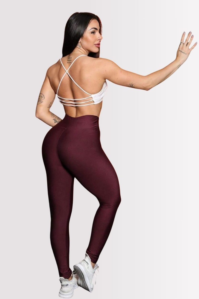 Calça Legging Basic Cintura Alta Vinho