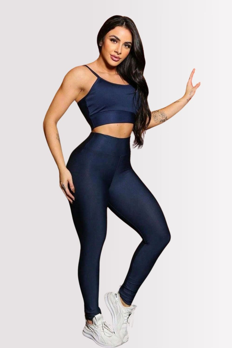 Calça Legging Basic Cintura Alta Azul Marinho