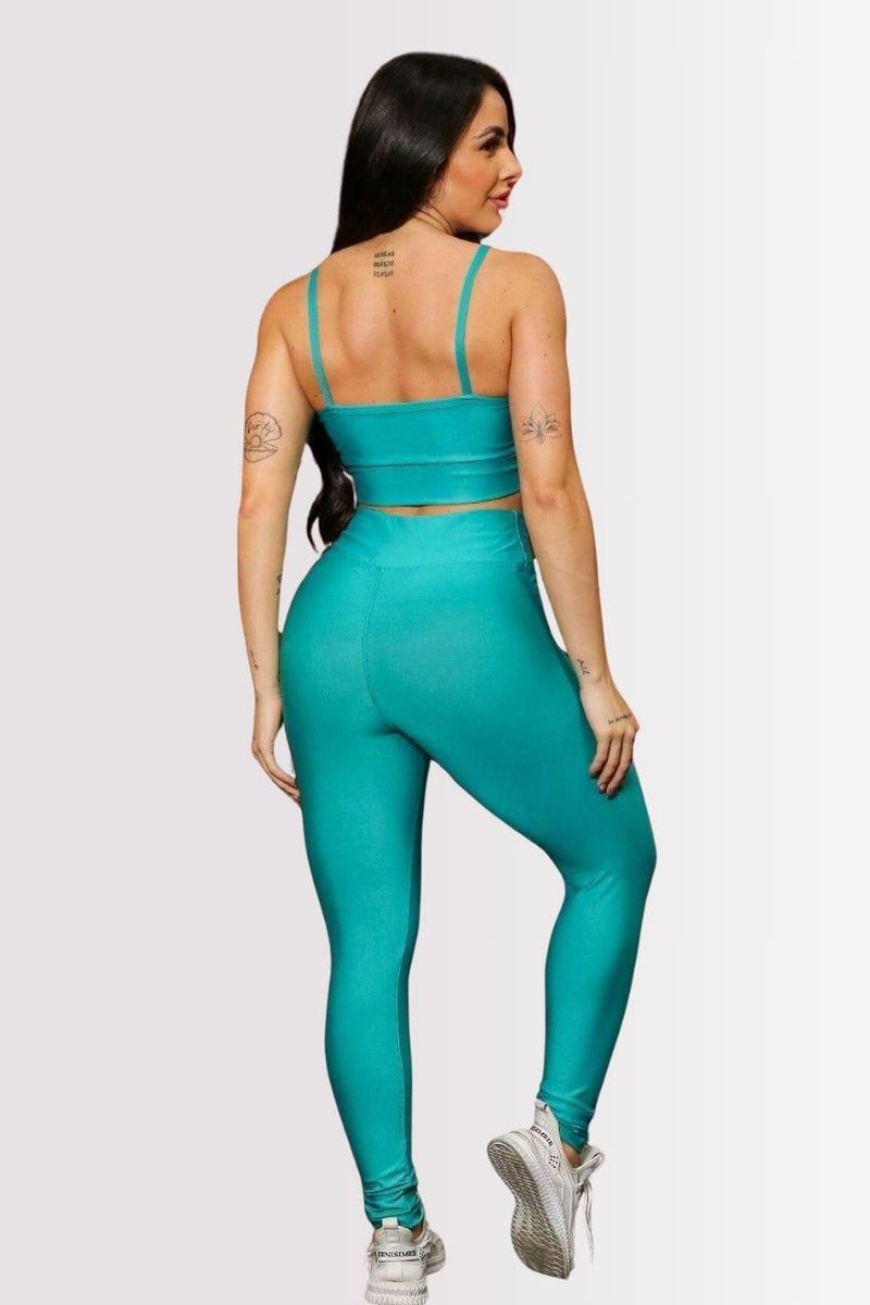 Calça Legging Basic Cintura Alta Verde Água