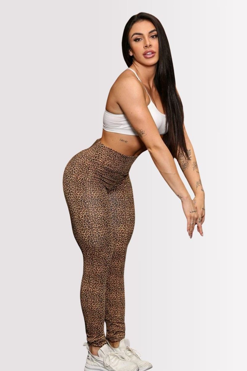 Calça Legging Basic Cintura Alta Estampa Oncinha