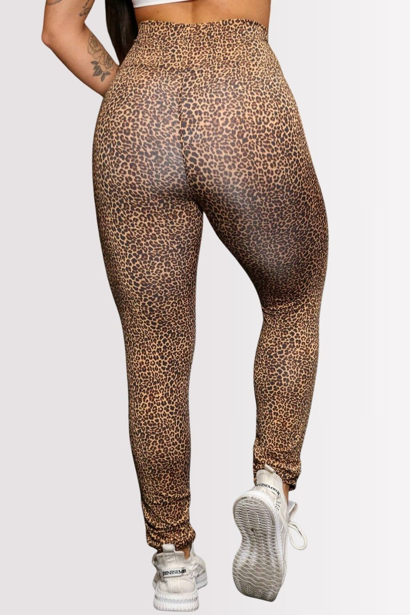 Calça Legging Basic Cintura Alta Estampa Oncinha