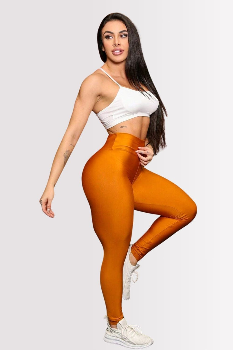 Calça Legging Basic Cintura Alta Mostarda