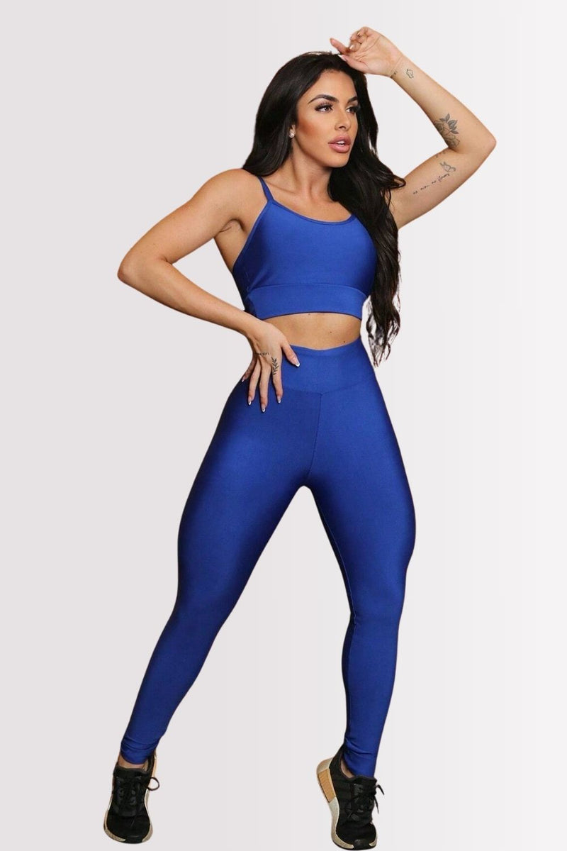 Calça Legging Basic Cintura Alta Azul Royal