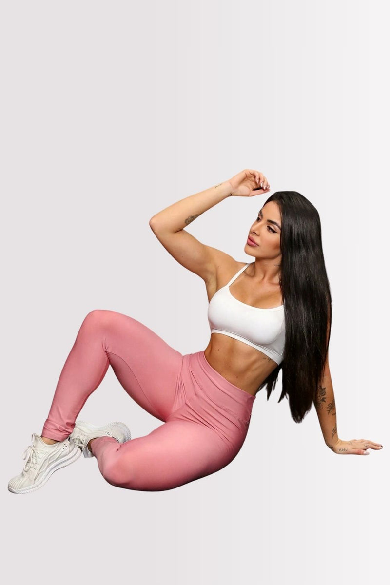 Calça Legging Basic Cintura Alta Rosé Gold