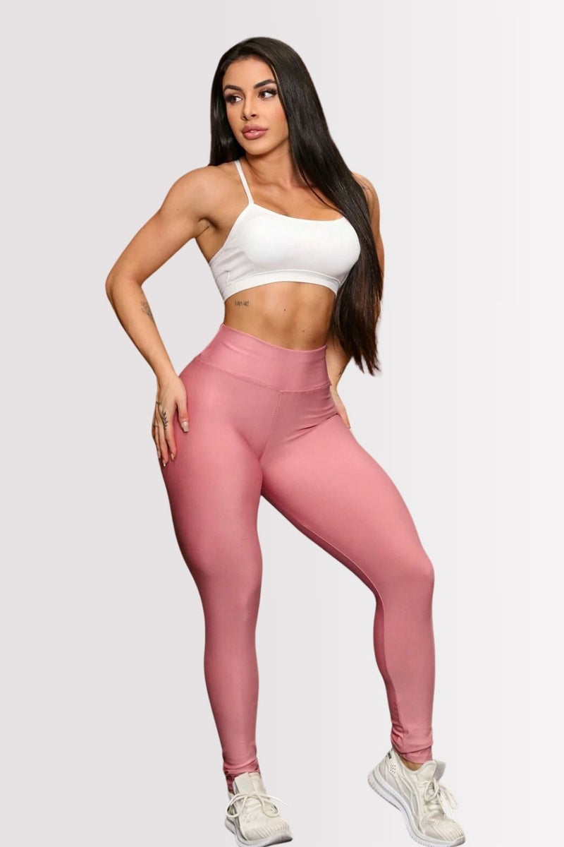 Calça Legging Basic Cintura Alta Rosé Gold
