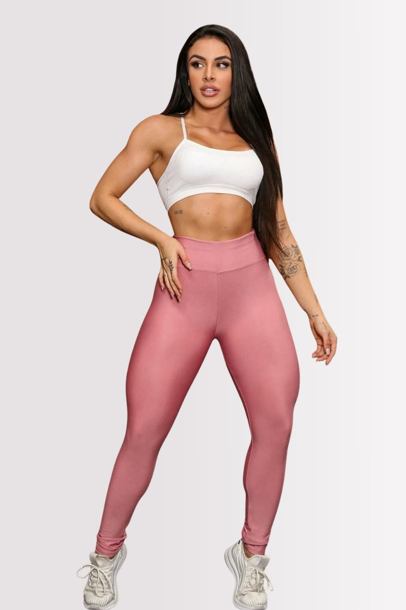 Calça Legging Basic Cintura Alta Rosé Gold