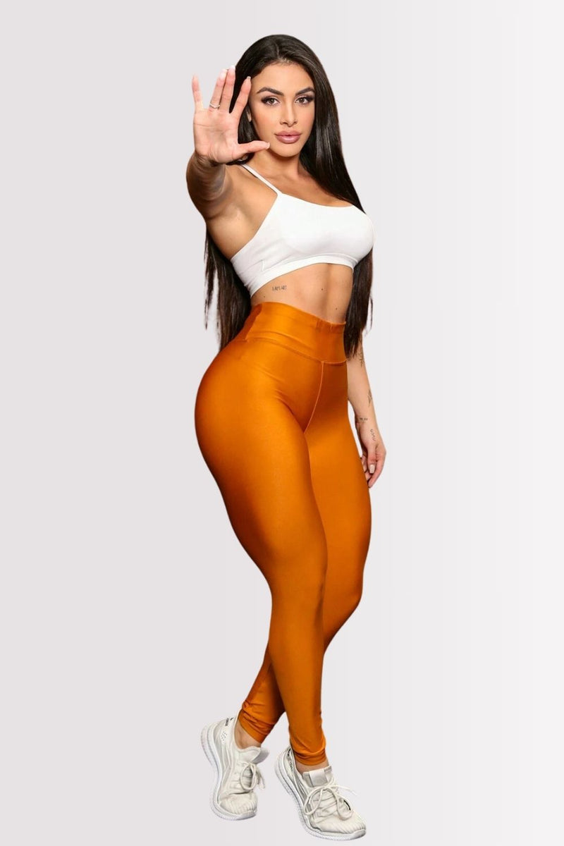 Calça Legging Basic Cintura Alta Mostarda