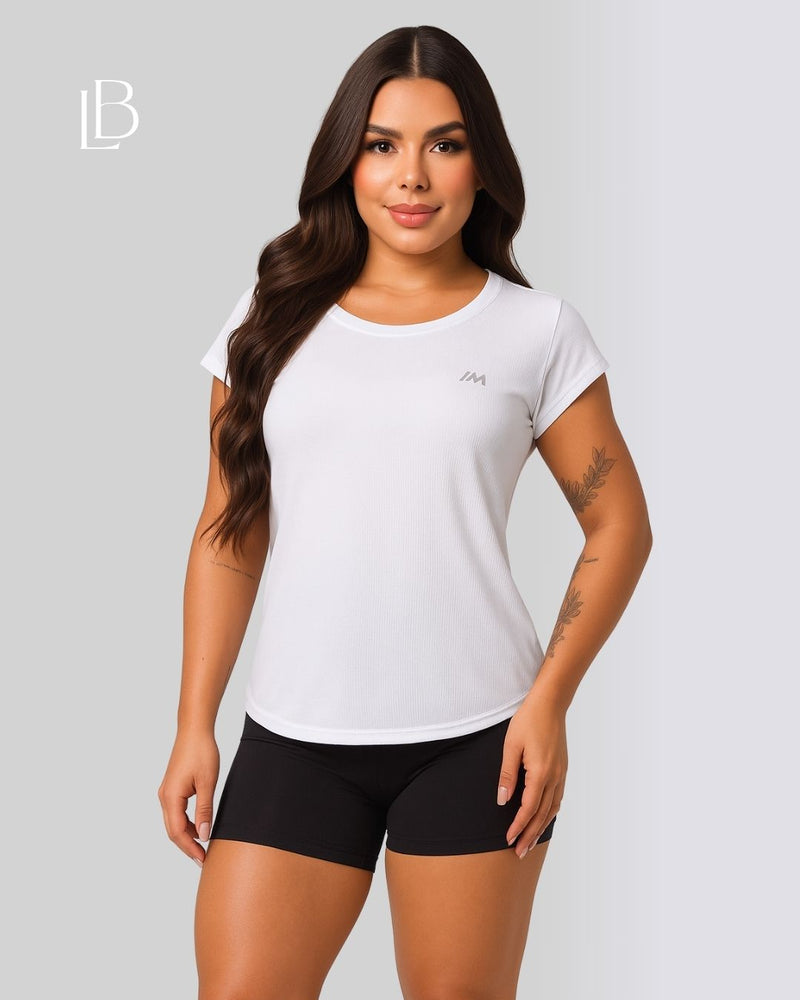 Camiseta Dry Fit Basic Manga Curta Branco