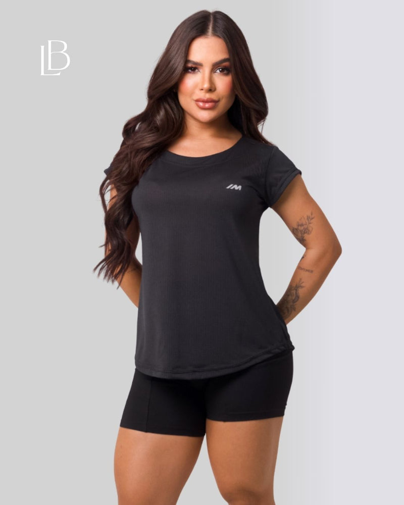Camiseta Dry Fit Basic Manga Curta Preto