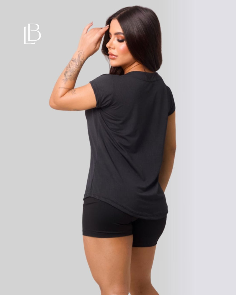 Camiseta Dry Fit Basic Manga Curta Preto