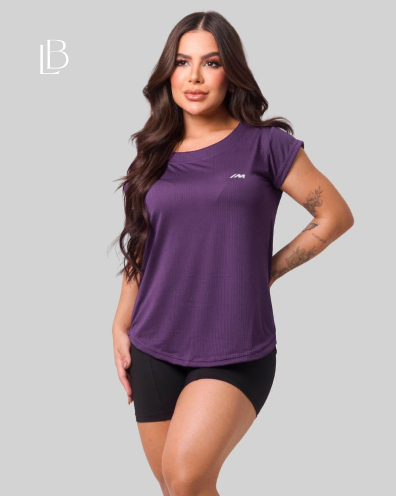 Camiseta Dry Fit Basic Manga Curta Roxo