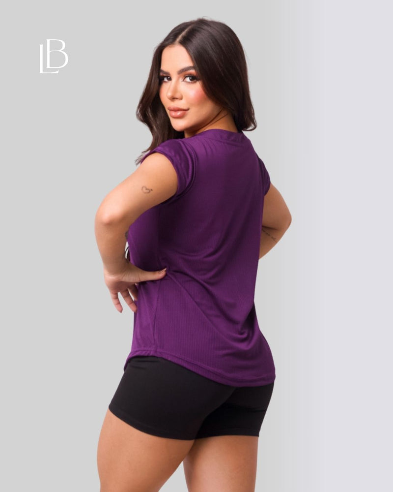 Camiseta Dry Fit Basic Manga Curta Roxo