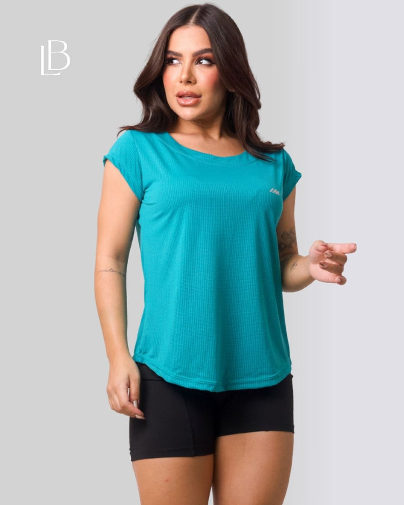 Camiseta Dry Fit Basic Manga Curta Verde Água