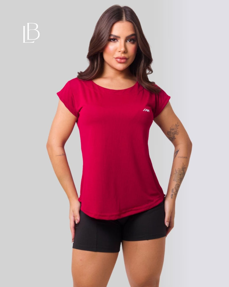 Camiseta Dry Fit Basic Manga Curta Vinho