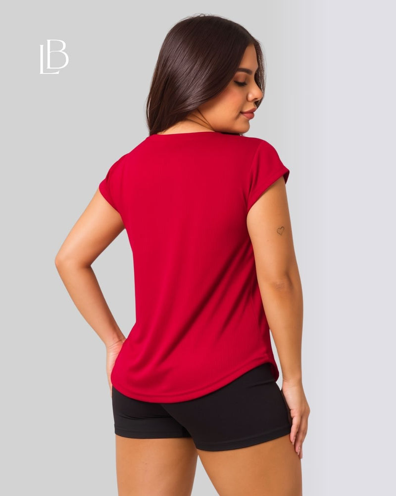 Camiseta Dry Fit Basic Manga Curta Vinho