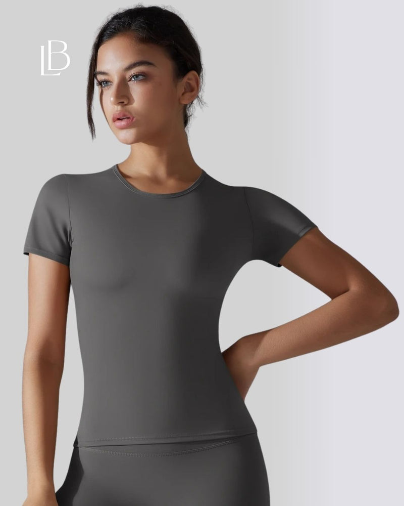 Camiseta Fitness Classic Manga Curta Cinza