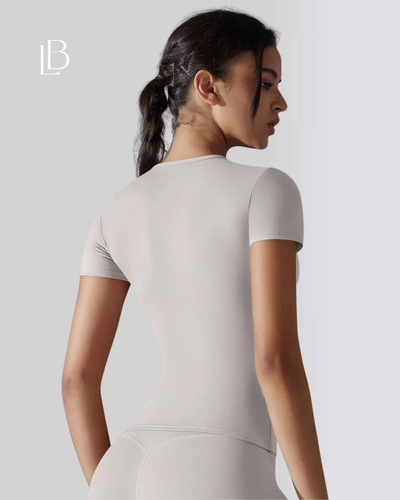 Camiseta Fitness Classic Manga Curta Off White