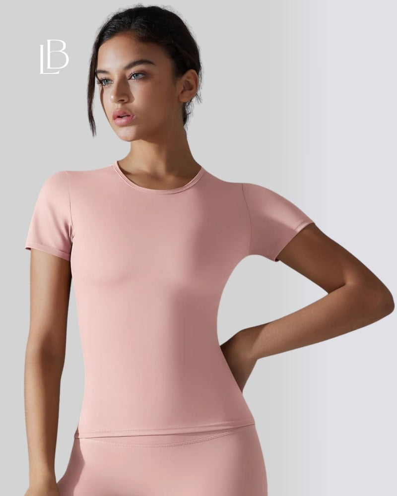 Camiseta Fitness Classic Manga Curta Rosa Claro