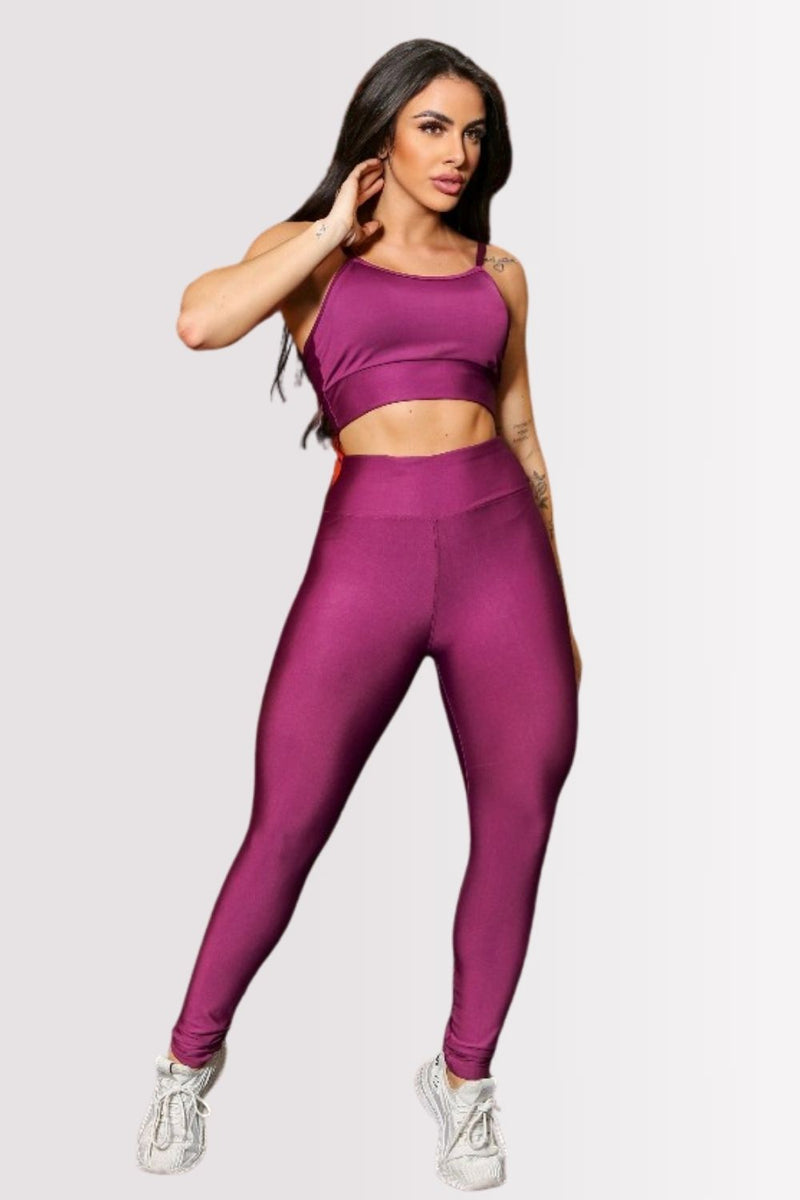 Conjunto Fitness Perfect Form Roxo