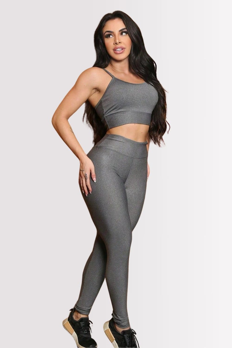 Conjunto Fitness Perfect Form Cinza