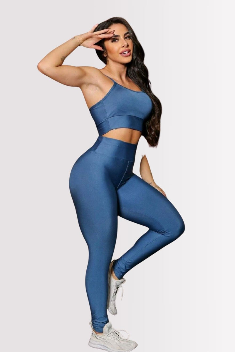 Conjunto Fitness Perfect Form Azul Turquesa