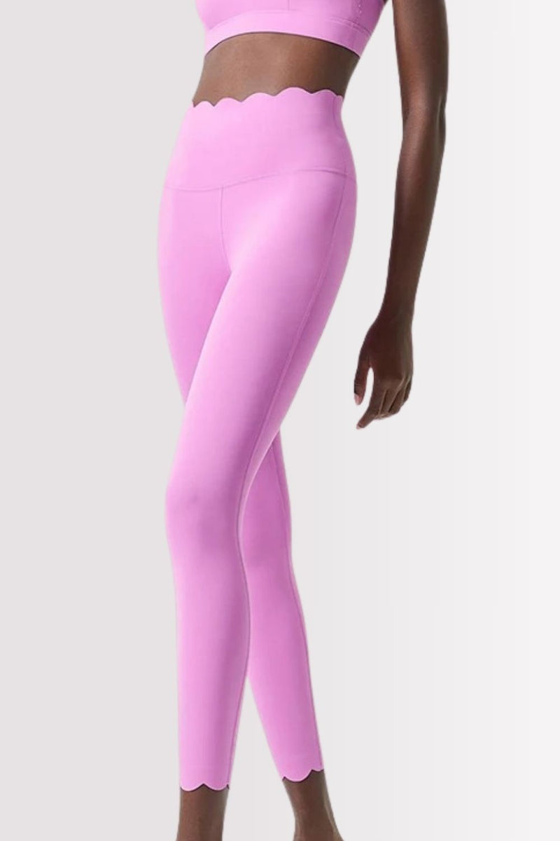 Conjunto Elegance Top Transversal com Legging Rosa Chiclete
