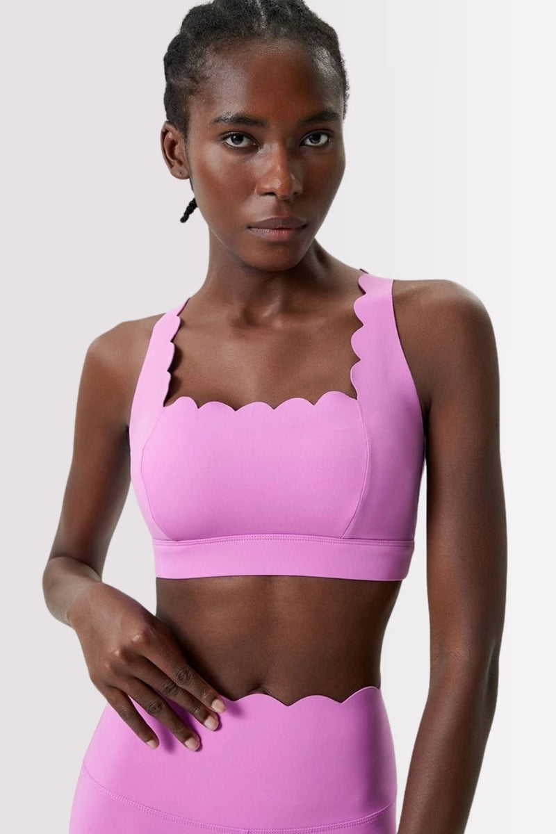 Conjunto Elegance Top Transversal com Legging Rosa Chiclete