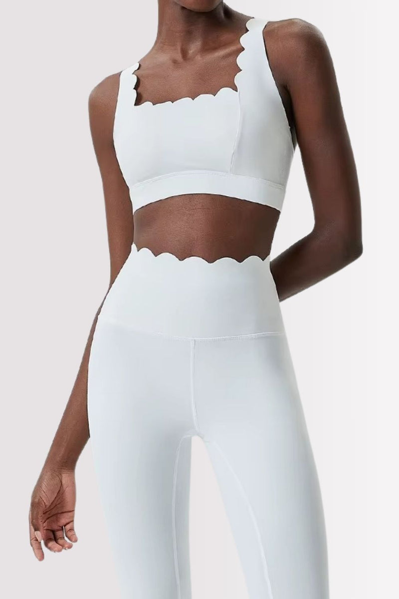 Conjunto Elegance Top Transversal com Legging Branco