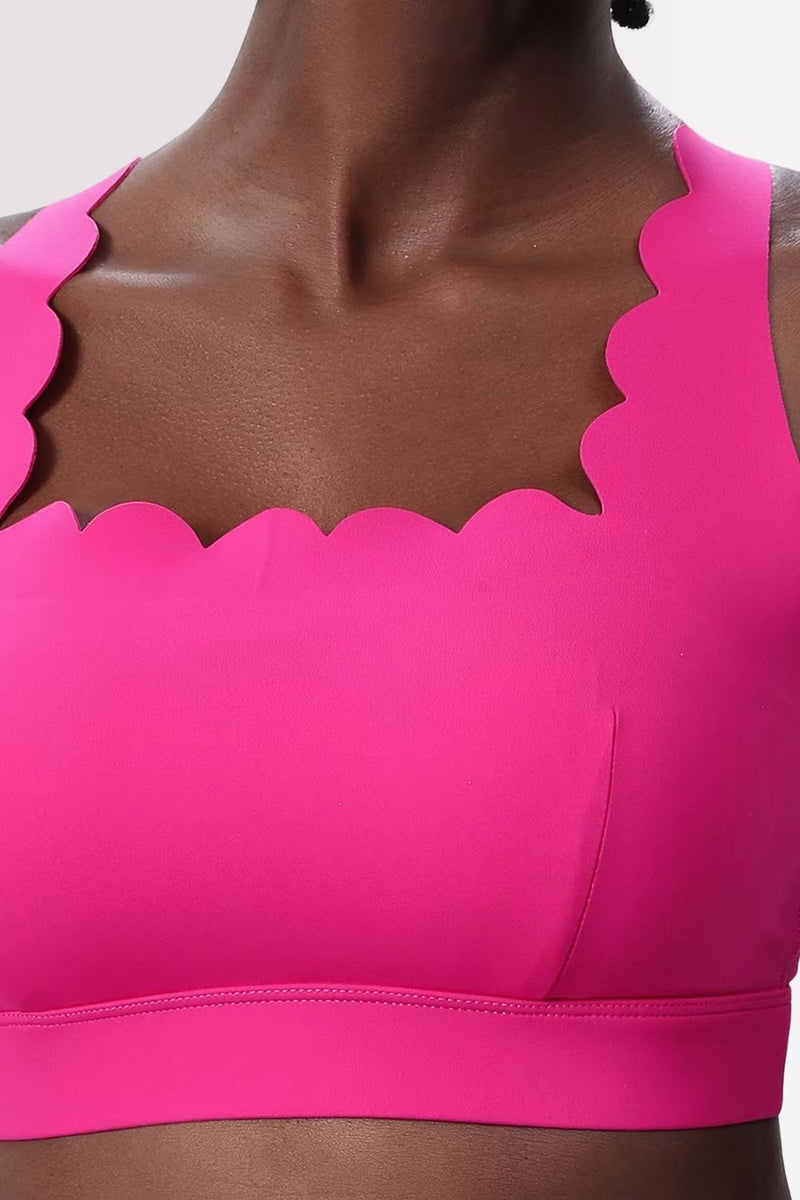 Conjunto Elegance Top Transversal com Legging Rosa Pink