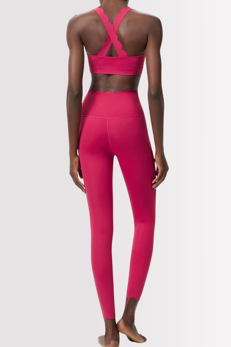 Calça Legging Fitness Elegance Cereja