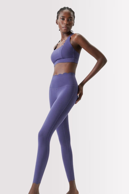 Conjunto Elegance Top Transversal com Legging Azul